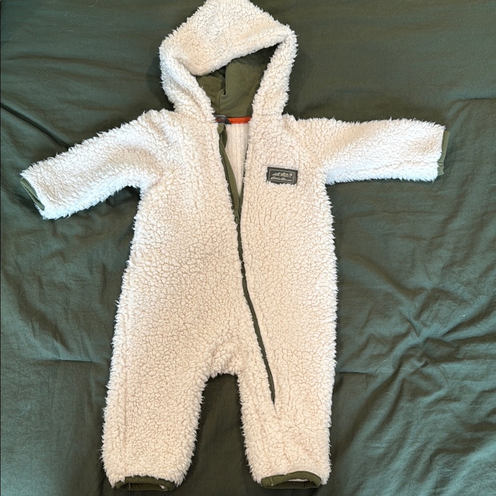 Eddie Bauer White Fleece Footies One Piece